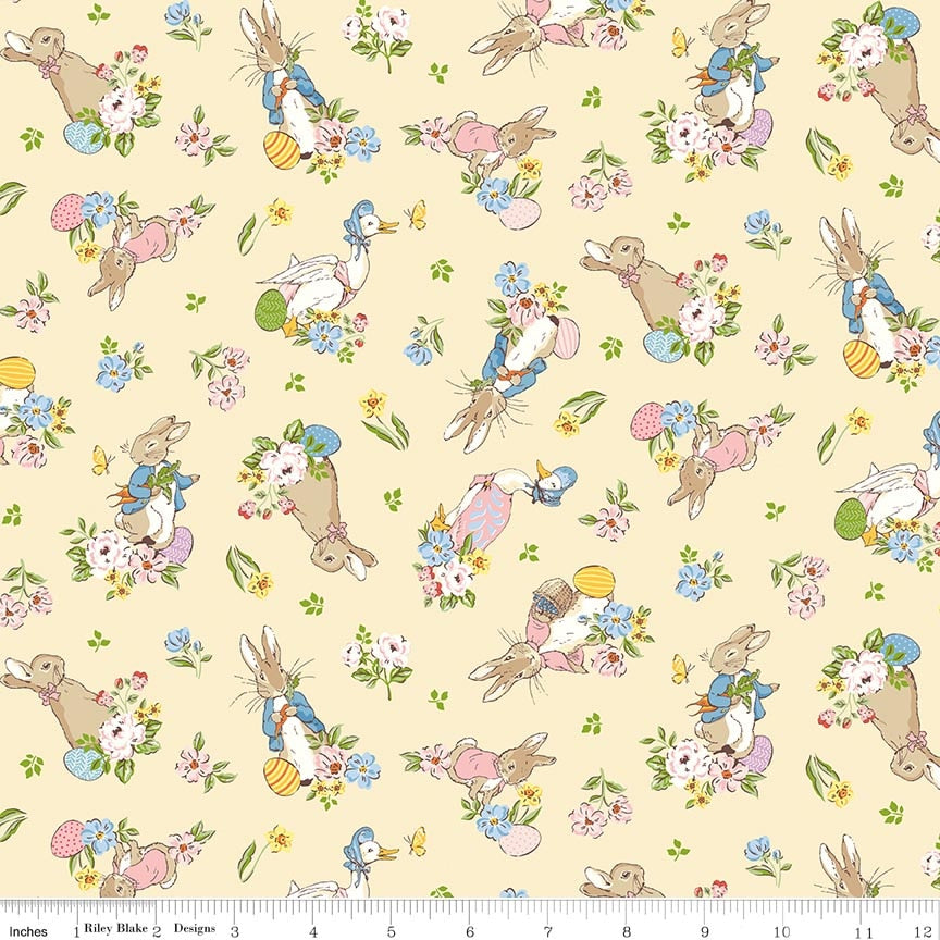 Fabric Riley Blake Shortbread Main Peter Rabbit Spring by the Quarter Yard C18750-SHORTBREAD