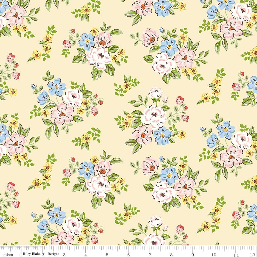 Fabric Riley Blake Shortbread Bouquet Peter Rabbit Spring by the Quarter Yard C18751-SHORTBREAD