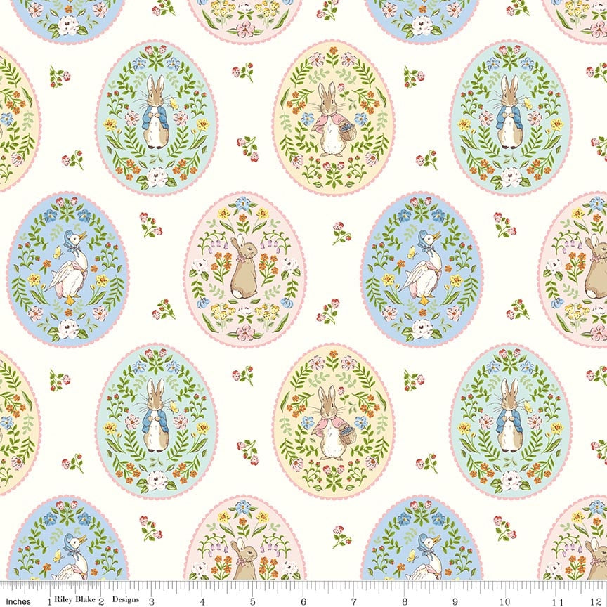 Fabric Riley Blake Cloud Painted Eggs Peter Rabbit Spring by the Quarter Yard C18753-CLOUD