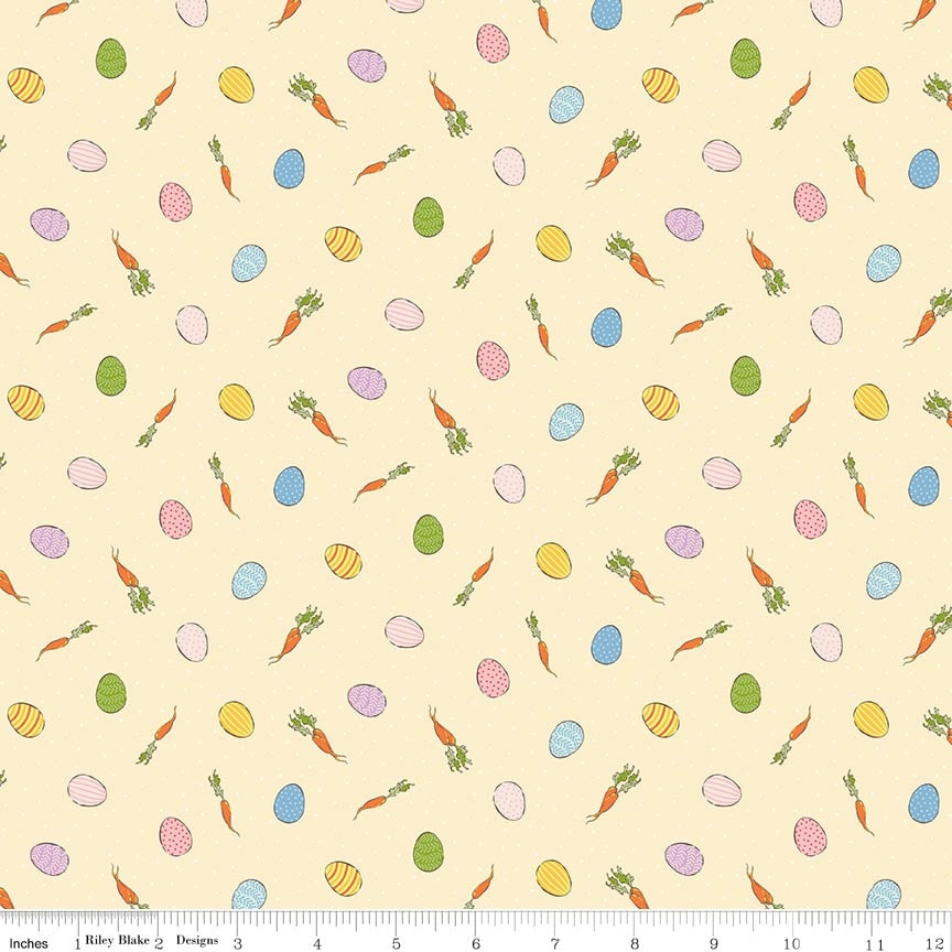 Fabric Riley Blake Shortbread Egg Toss Peter Rabbit Spring by the Quarter Yard C18754-SHORTBREAD