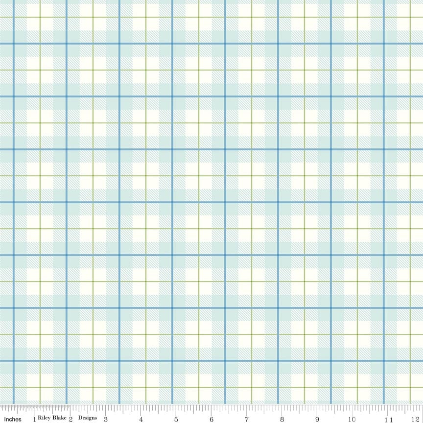 Fabric Riley Blake Bleached Denim Plaid Peter Rabbit Spring by the Quarter Yard C18755-BLEACHEDDENIM