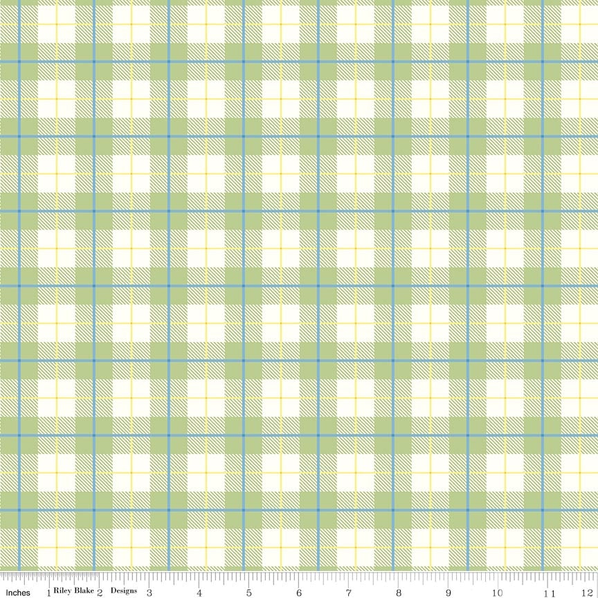 Fabric Riley Blake Honeydew Plaid Peter Rabbit Spring by the Quarter Yard C18755-HONEYDEW
