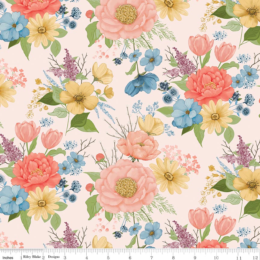 Fabric Riley Blake Pink Main Promise of Spring by the Quarter Yard C18770-PINK
