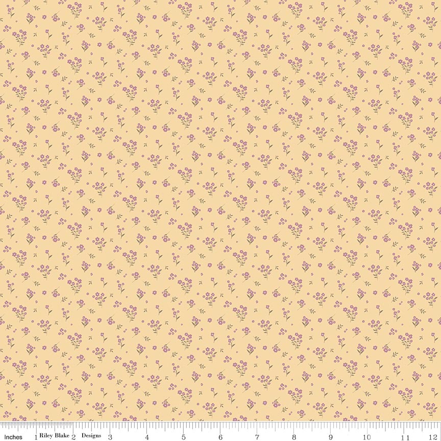 Fabric Riley Blake Yellow Ditsy Promise of Spring by the Quarter Yard C18776-YELLOW