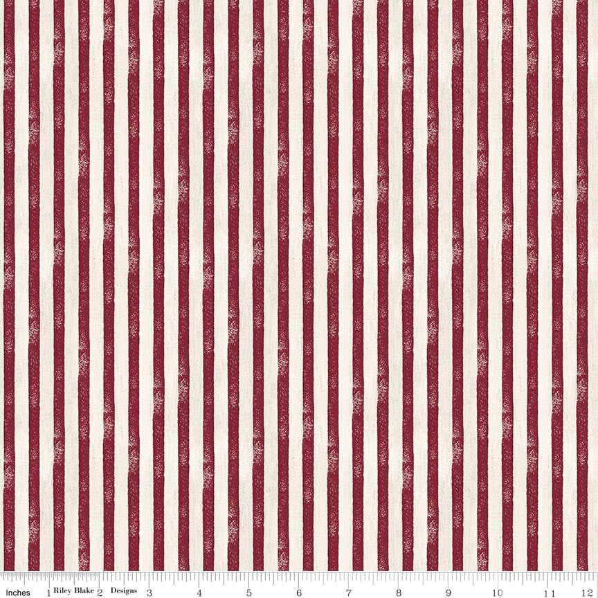 Fabric Riley Blake Cream Stripes Valor Is Never Forgotten by the Quarter Yard C18883-CREAM