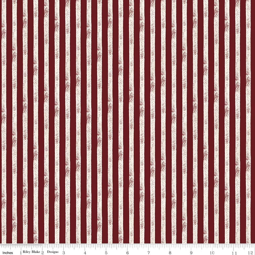 Fabric Riley Blake Red Stripes Valor Is Never Forgotten by the Quarter Yard C18883-RED