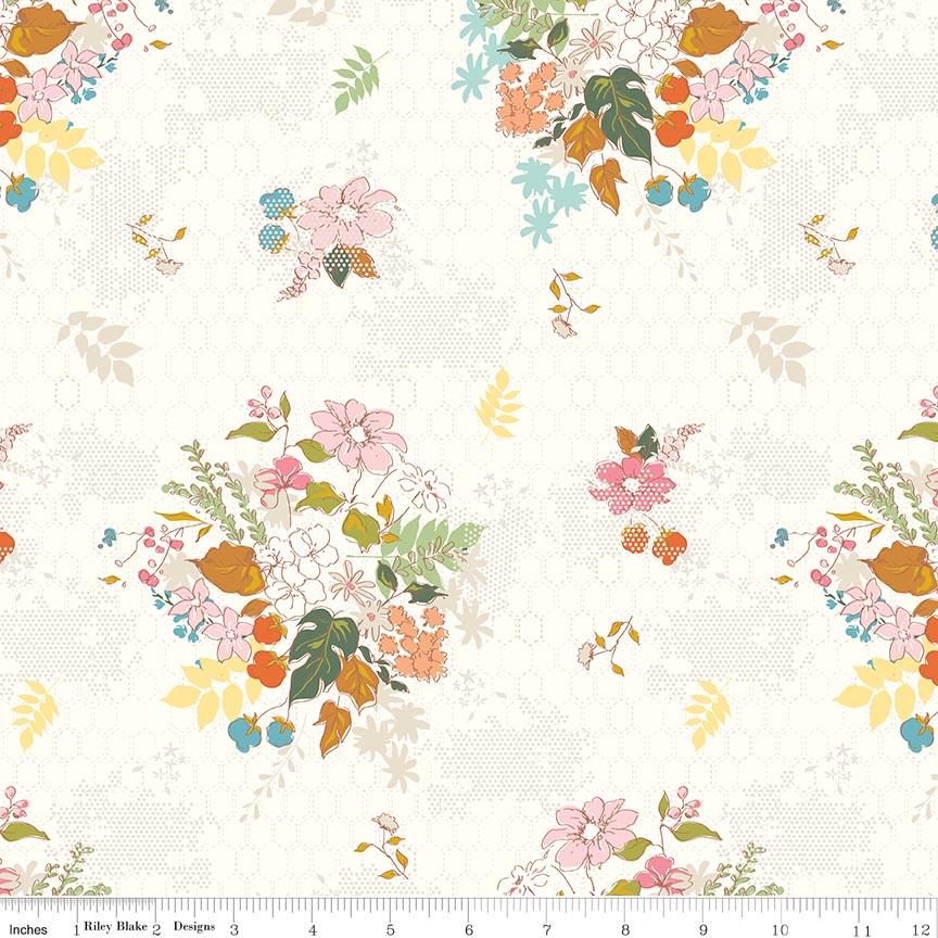 Fabric Riley Blake Cream Main Ashmere by the Quarter Yard C18890-CREAM