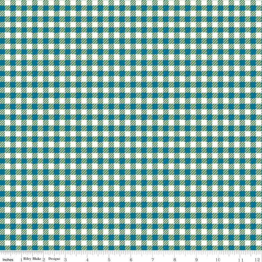Fabric Riley Blake Blue Plaid Ashmere by the Quarter Yard C18895-BLUE