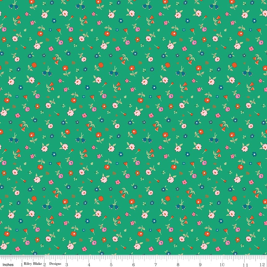 Fabric Riley Blake Shamrock Flower Bed Ashmere by the Quarter Yard C18896-SHAMROCK