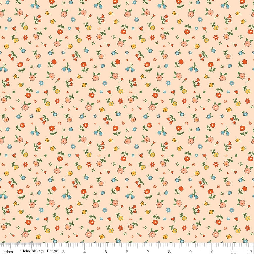 Fabric Riley Blake Shell Flower Bed Ashmere by the Quarter Yard C18896-SHELL
