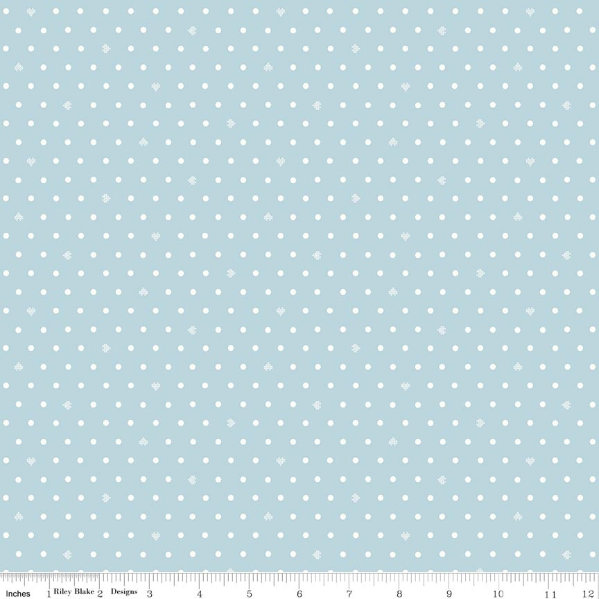 Fabric Riley Blake Light Blue Heart Dots Ashmere by the Quarter Yard C18898-LTBLUE