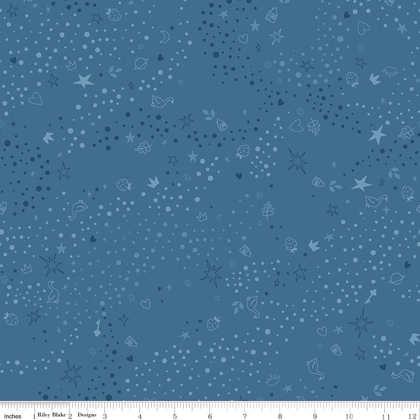 Fabric Riley Blake Coastal Blue Storybook Basic by the Quarter Yard C365-COASTALBLUE