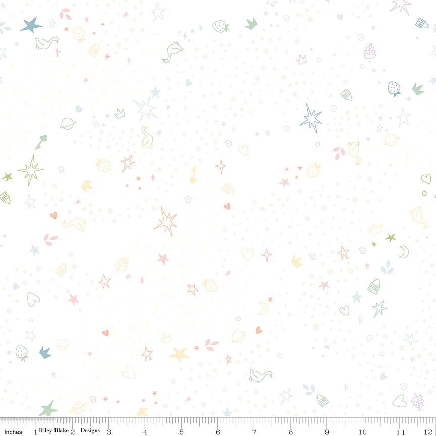 Fabric Riley Blake Multi Storybook Basic by the Quarter Yard C365-MULTI