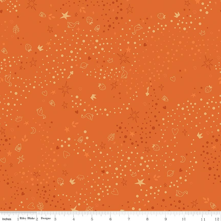 Fabric Riley Blake Pumpkin Storybook Basic by the Quarter Yard C365-PUMPKIN