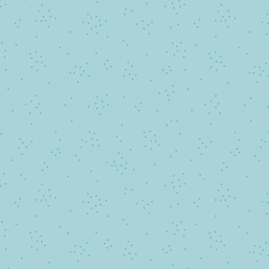 Fabric Riley Blake Riley Aqua Scattered-A-Cross by the Quarter Yard C370-RILEYAQUA