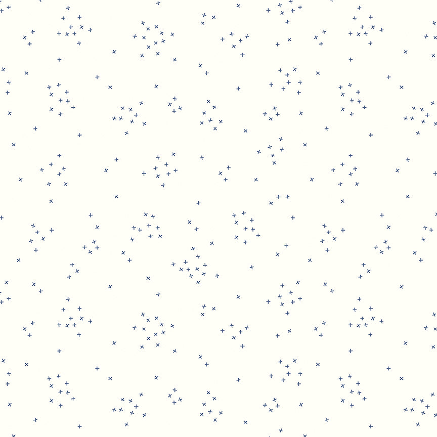 Fabric Riley Blake Denim On Cloud Scattered-A-Cross by the Quarter Yard C375-DENIM
