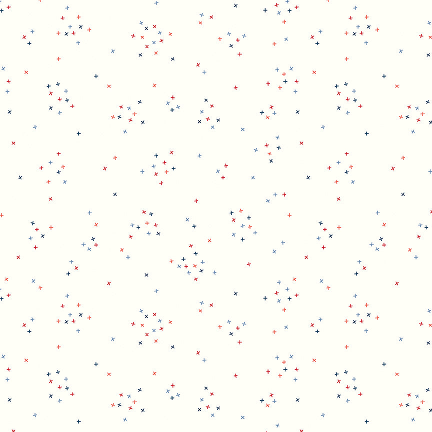 Fabric Riley Blake Patriotic On Cloud Scattered-A-Cross by the Quarter Yard C375-PATRIOTIC