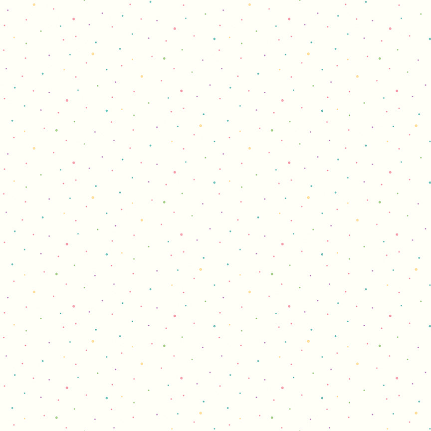 Fabric Riley Blake Pastel on Off White Dapple Dot by the Quarter Yard C645-PASTEL