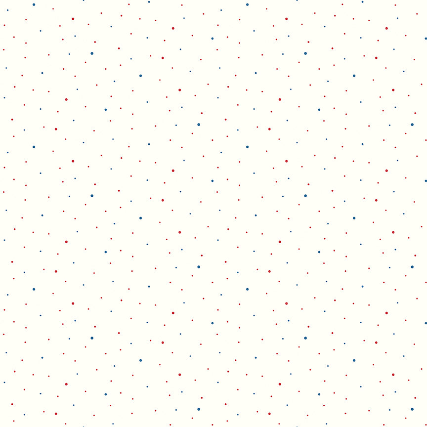 Fabric Riley Blake Patriotic on Off White Dapple Dot by the Quarter Yard C645-PATRIOTIC