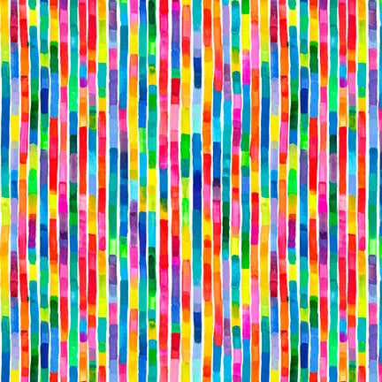 Fabric P & B Textiles Multi Watercolor Stripes Color Crush by the Quarter Yard 6329-MU
