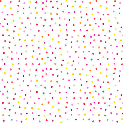 Fabric P & B Textiles White/Pink/Yellow Dots Color Crush by the Quarter Yard 6331-WPY