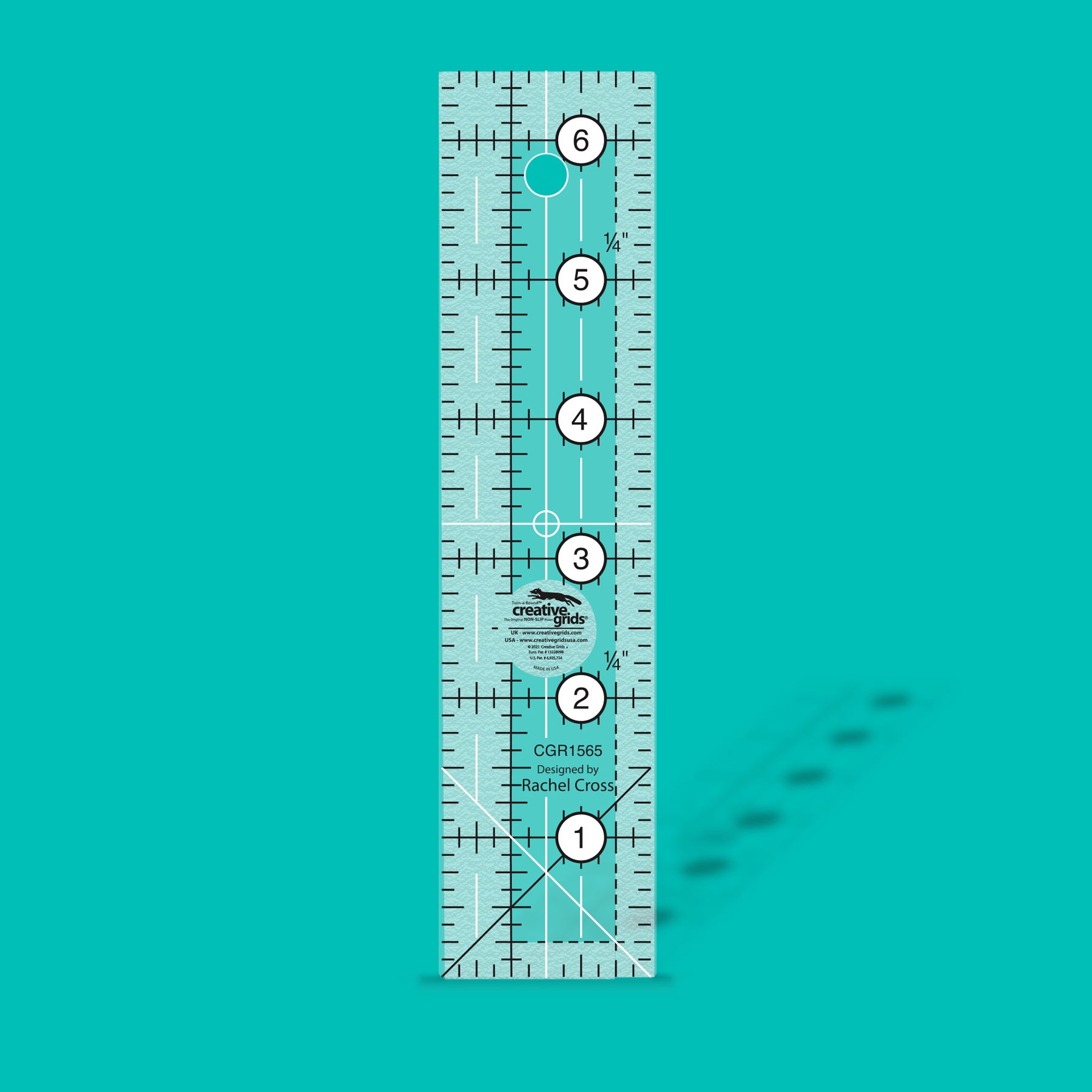 Regla rectangular de 1,5" x 6,5" de Creative Grids