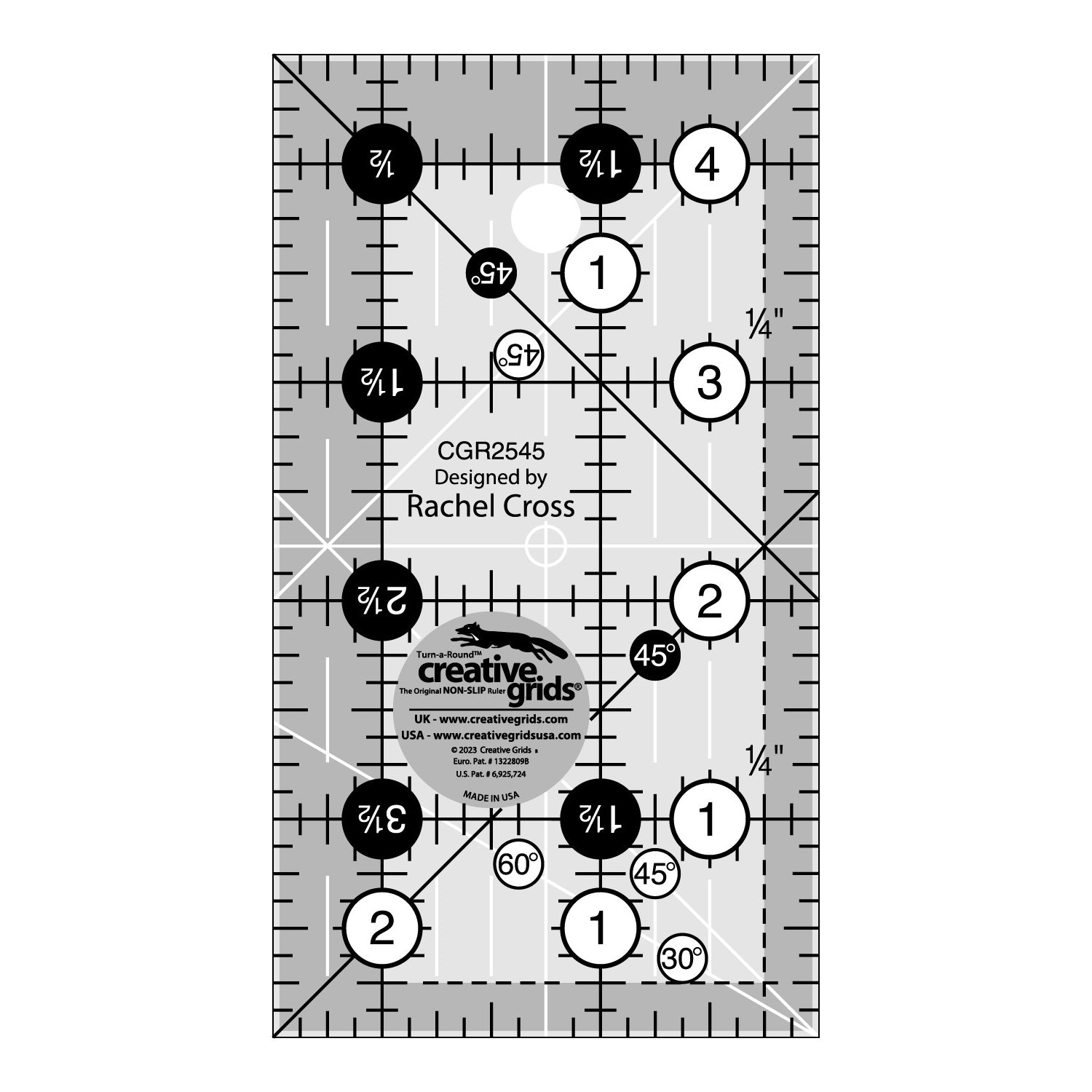 Creative Grids CGR2545 Quilt Ruler 2.5" x 4.5" for Sale at World Weidner