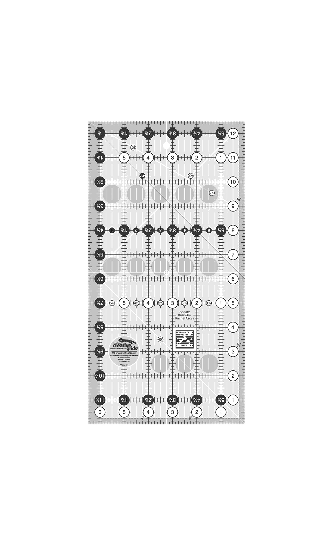 Creative Grids Regla rectangular de 6 1/2" x 12 1/2"