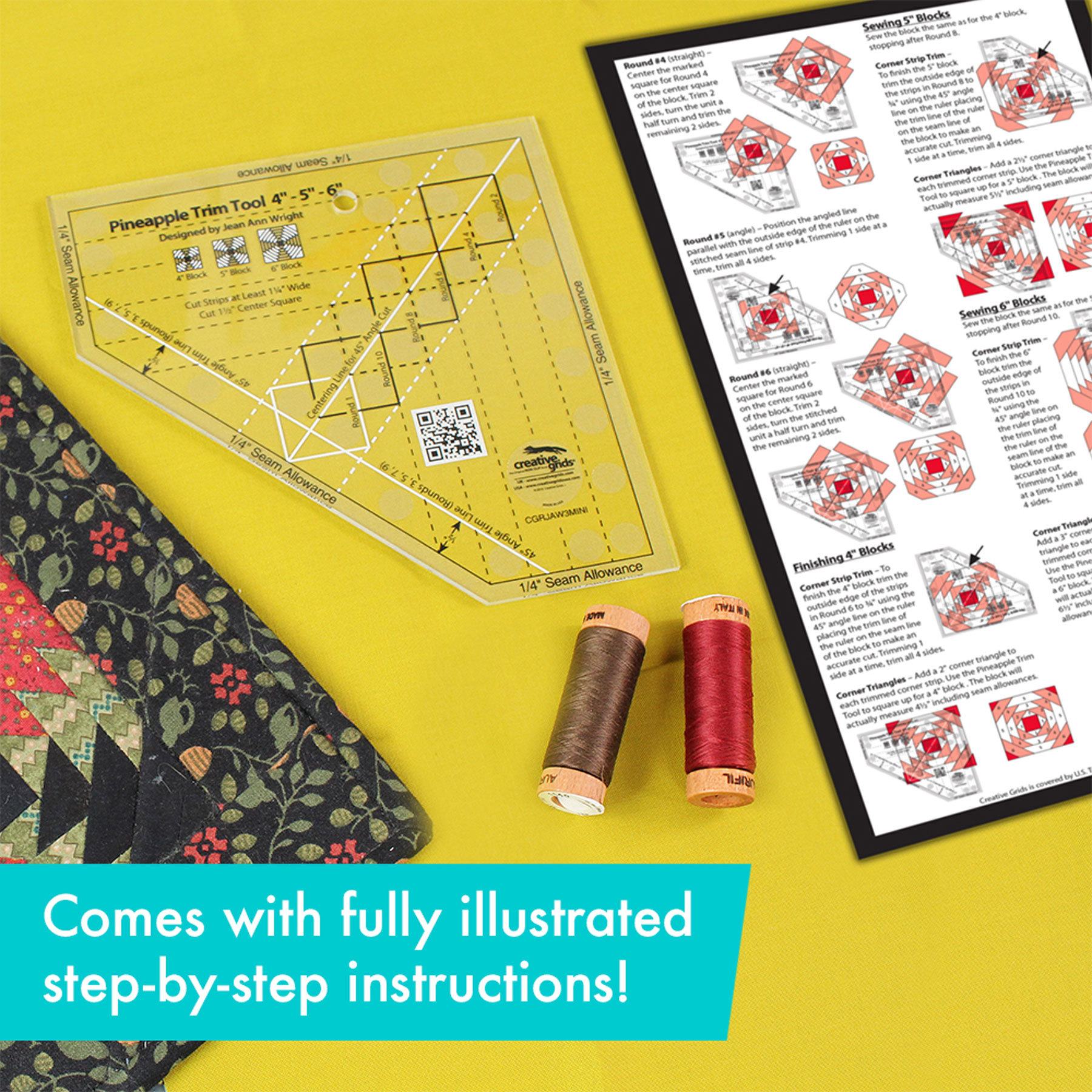 Creative Grids Pineapple Trim Tool Mini Ruler CGRJAW3MINI for Sale at World Weidner