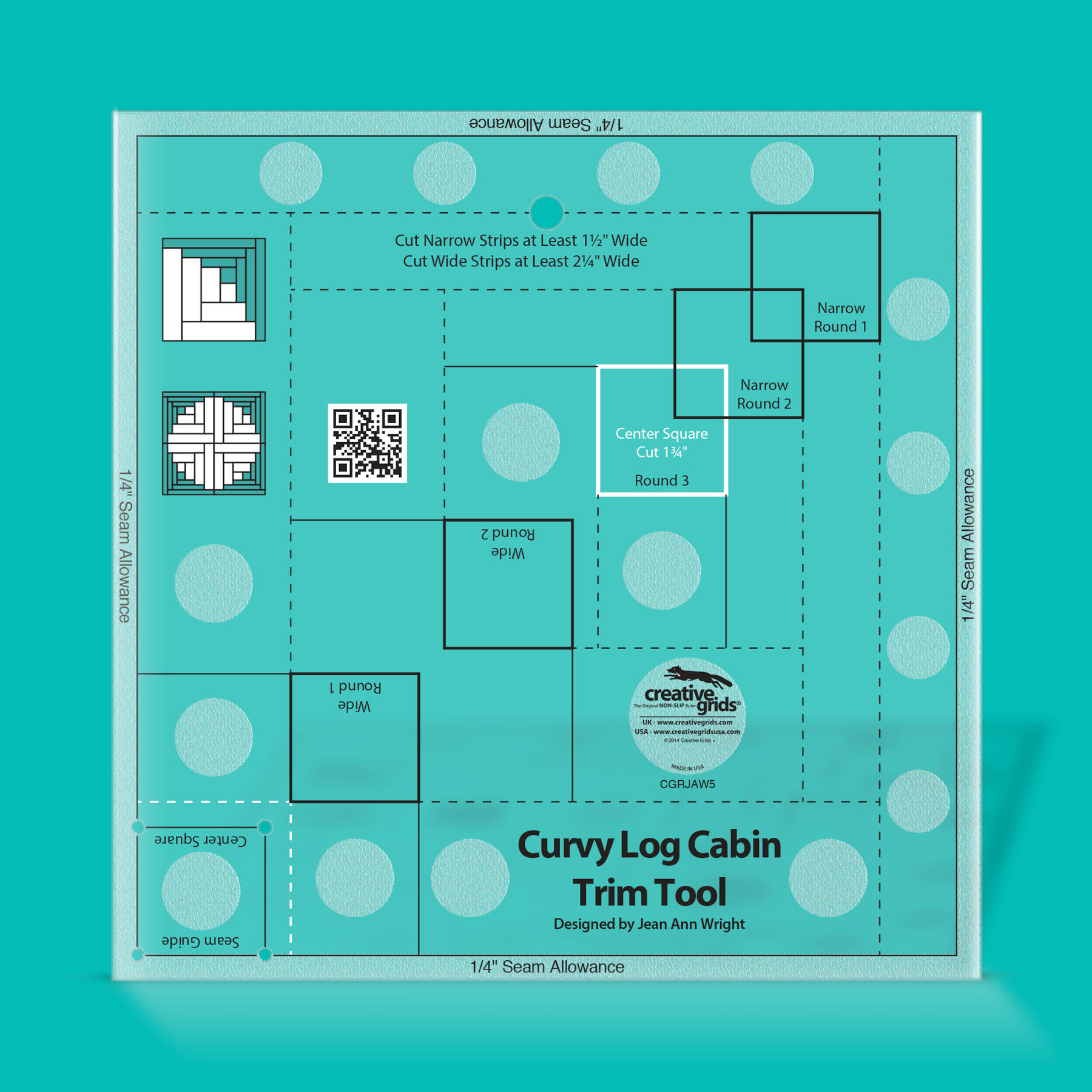 Creative Grids Curvy Log Cabin Trim Tool CGRJAW5 for Sale at World Weidner