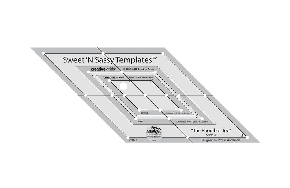 Sassy Ruler Creative Grids Sweet 'N Sassy Rhombus Too Templates Ruler CGRPA2 ...