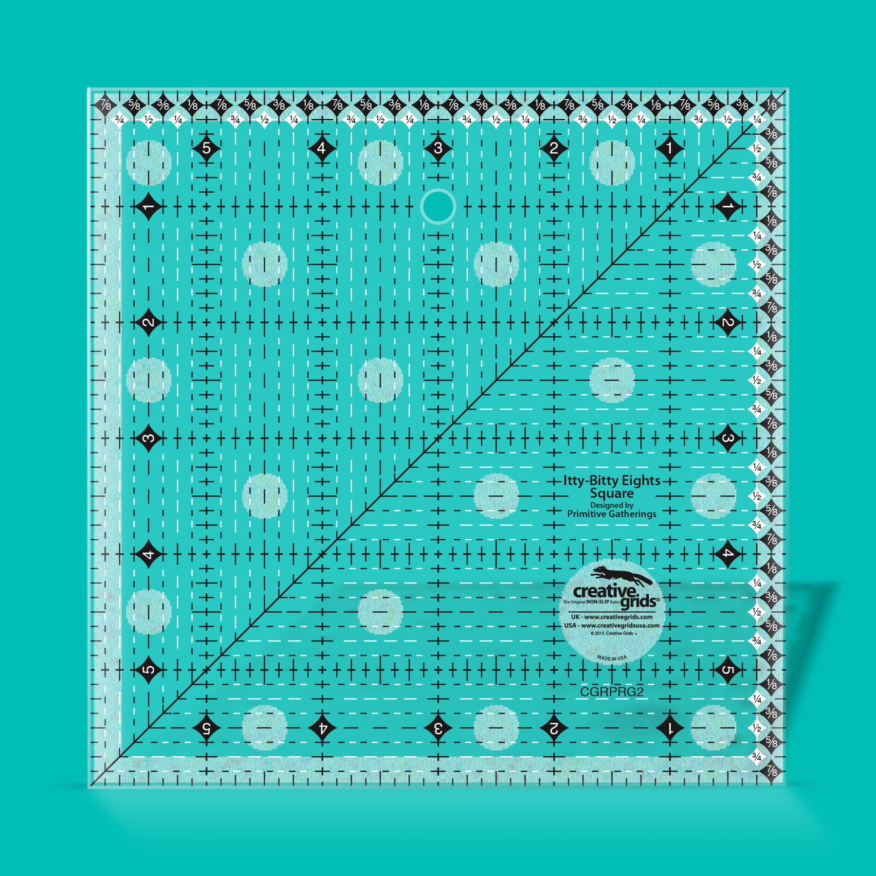 Creative Grids 6" Itty-Bitty Eights Square Ruler CGRPRG2 for Sale at World Weidner