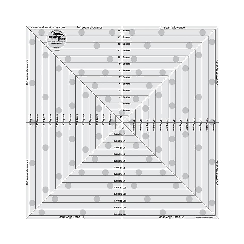 Creative Grids CGRSQ14 14 1/2" Square It Up or Fussy Cut Square Ruler