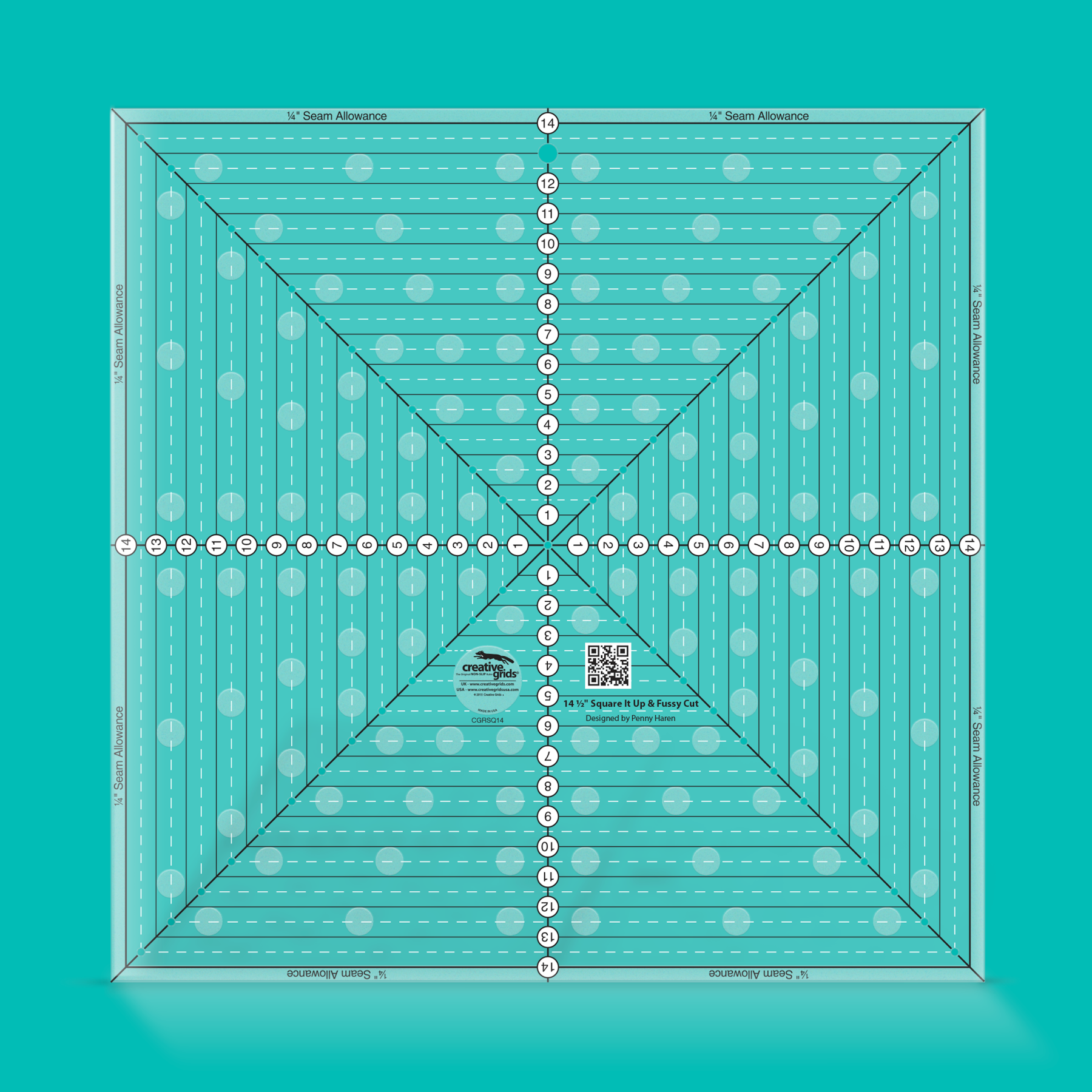 Creative Grids 14.5" Square It Up or Fussy Cut Square Ruler CGRSQ14 for Sale at World Weidner