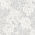 Fabric P & B Textiles Light Gray Vintage Floral Charlotte 108" Wide Back by the Quarter Yard 6408-LS
