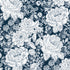 Fabric P & B Textiles Navy Vintage Floral Charlotte 108" Wide Back by the Quarter Yard 6408-N