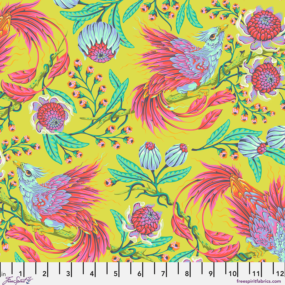 Fabric FreeSpirit Tula Pink Apple Hot Wings in Cotton Lawn Legendary by the Quarter Yard CLTP001.APPLE