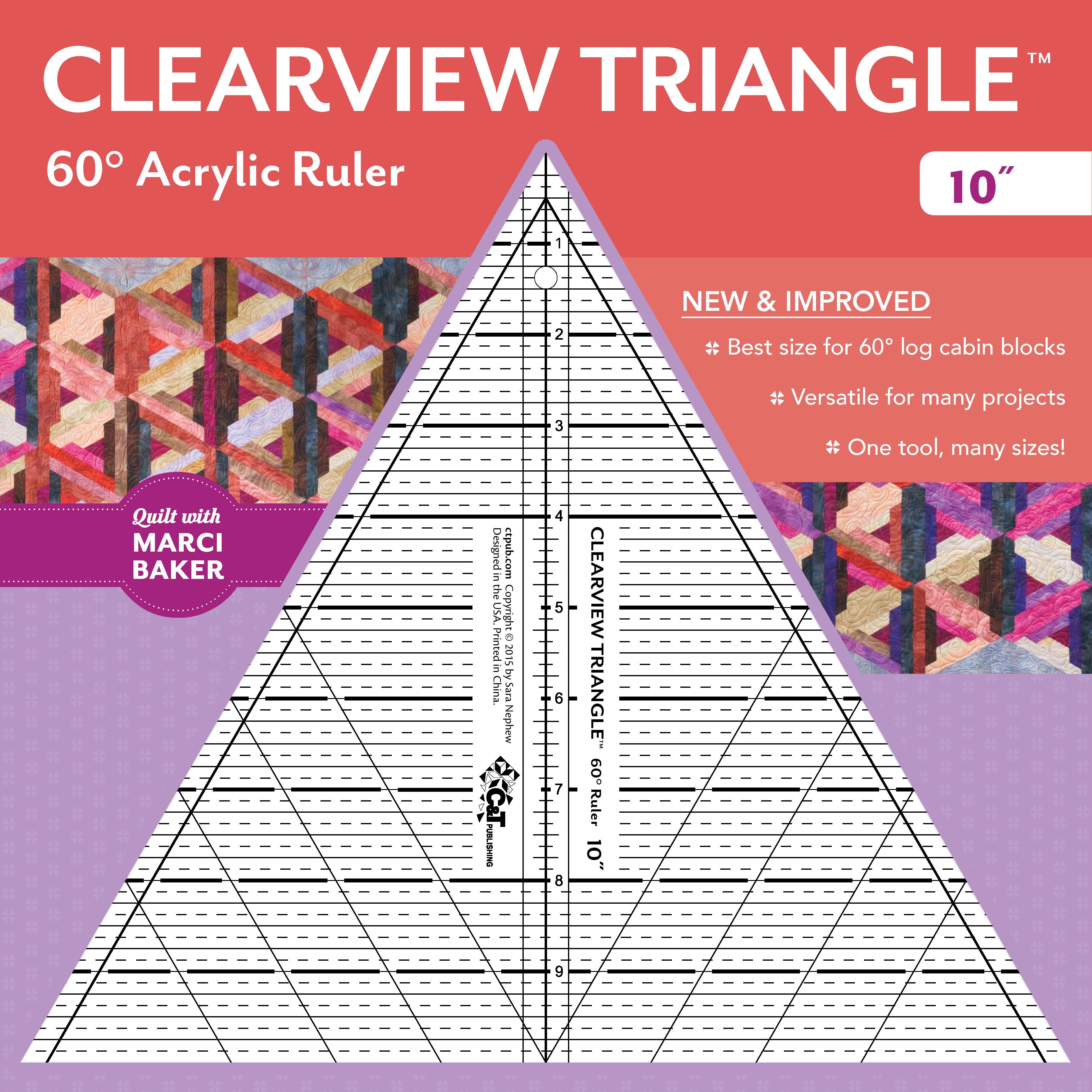 C & T Publishing 10" Clearview Triangle Ruler 20329