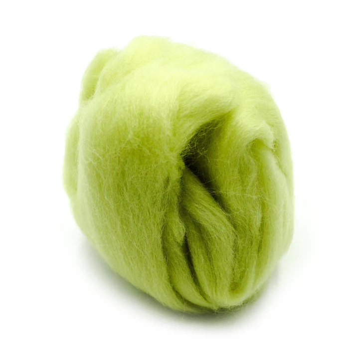 Clover Lime Green Natural Wool Roving CL7921