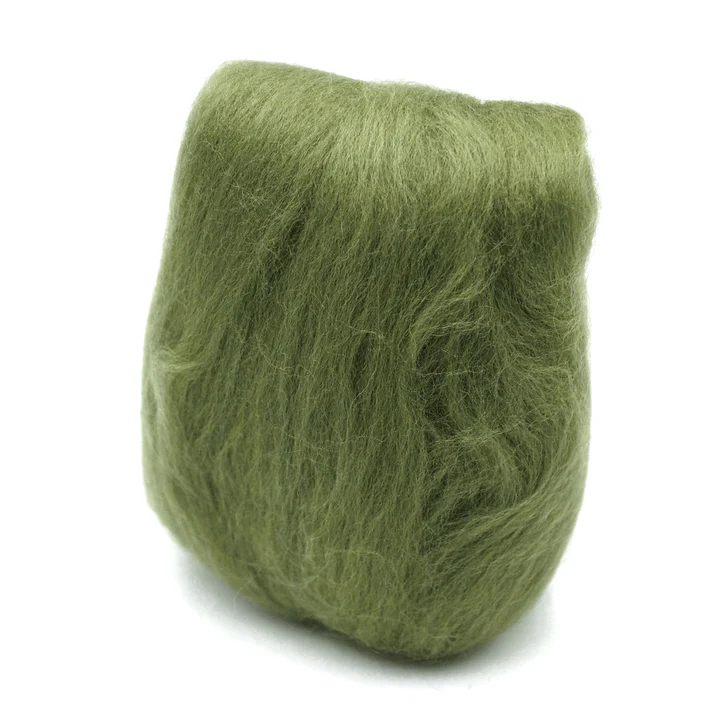 Clover Moss Green Natural Wool Roving CL7922