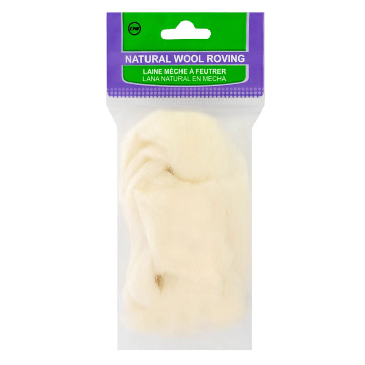 Clover Off-White Natural Wool Roving CL7920