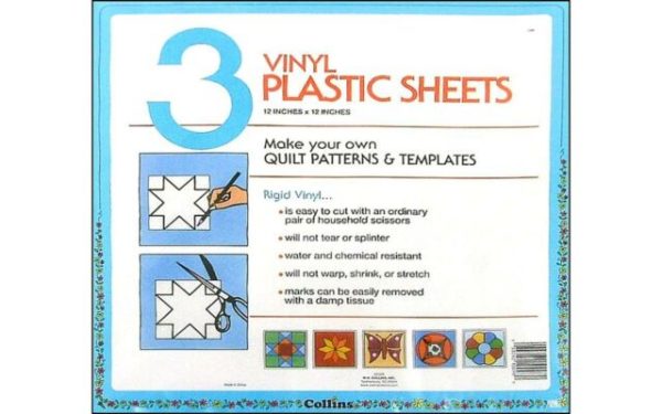 Collins Plastic Vinyl Sheets 3pk 12x12" TPS98