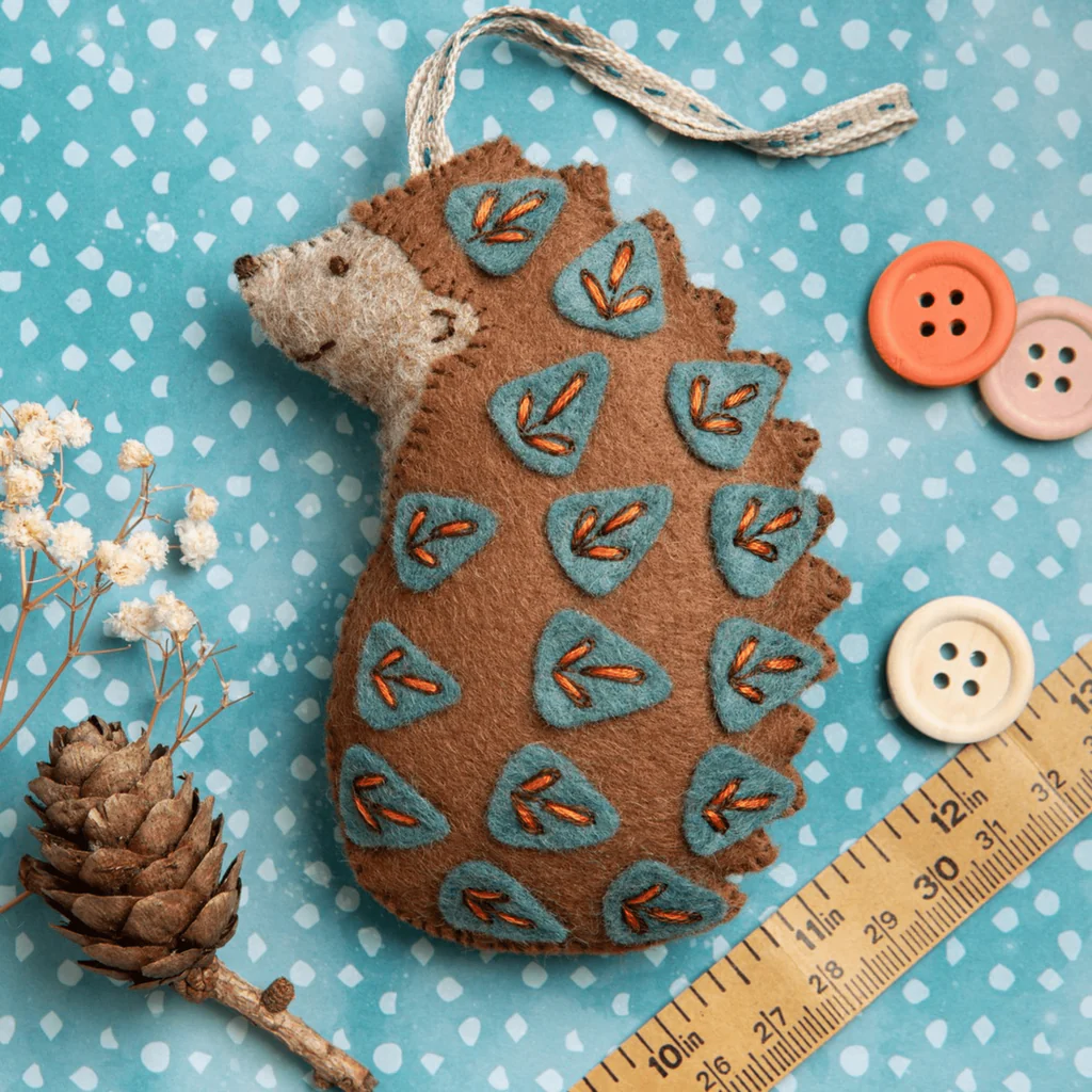 Corinne Lapierre Folk Embroidered Hedgehog Felt Craft Kit MKFHD1