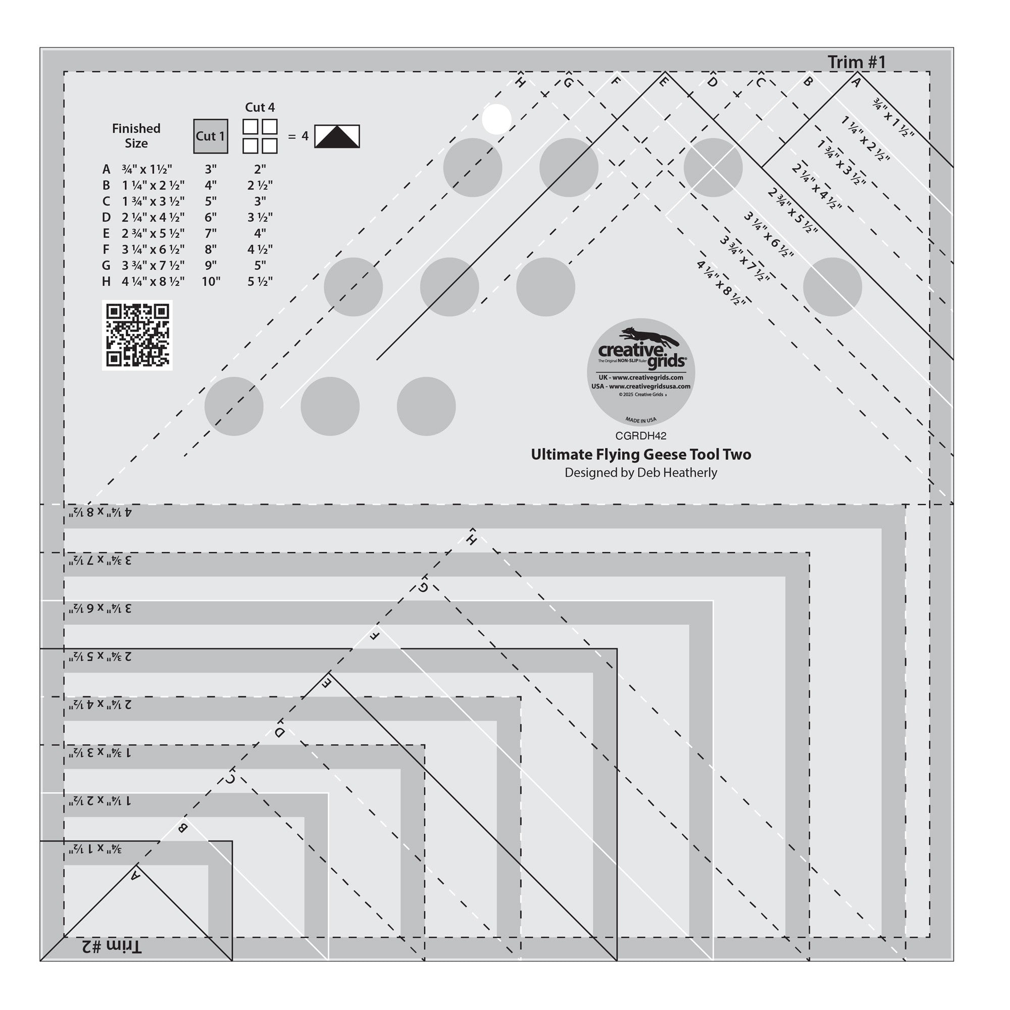 Creative Grids Ultimate Flying Geese Tool Two CGRDH42