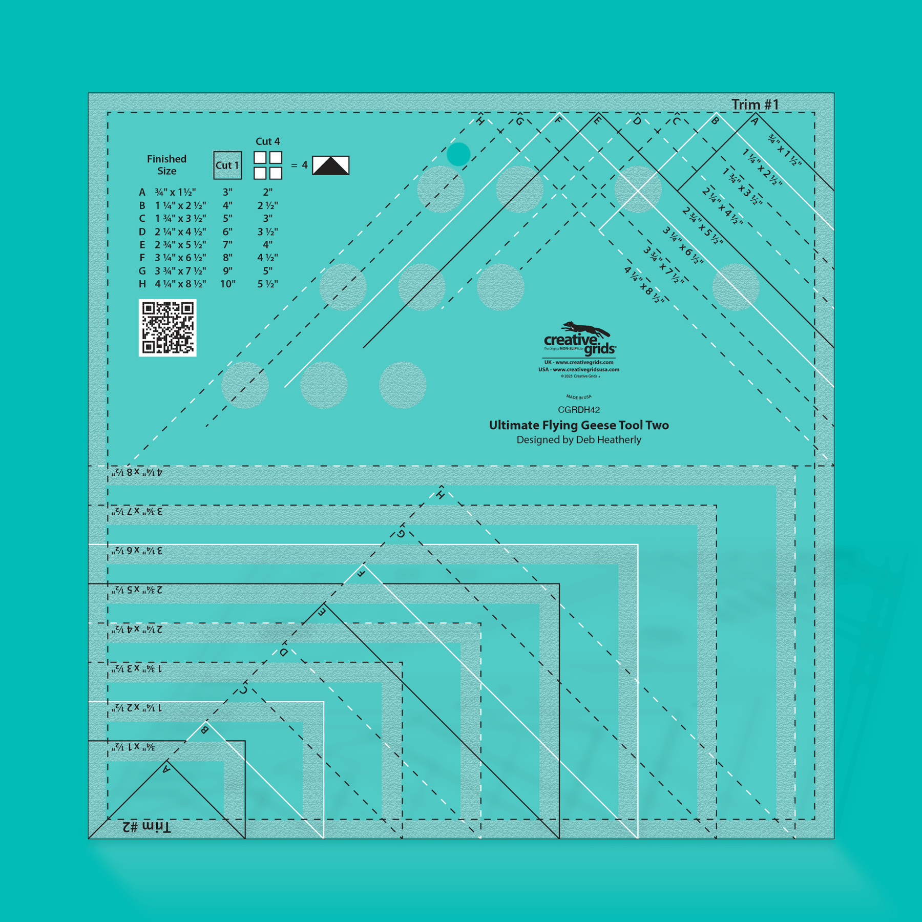 Creative Grids Ultimate Flying Geese Tool Two CGRDH42