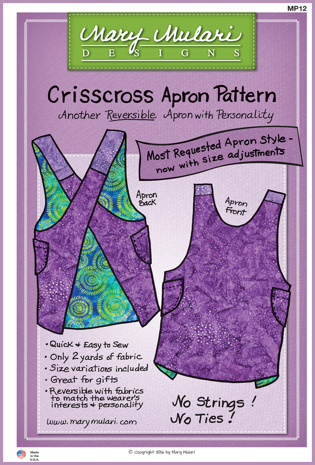 Mary Mulari Designs Crisscross Apron Pattern MP12