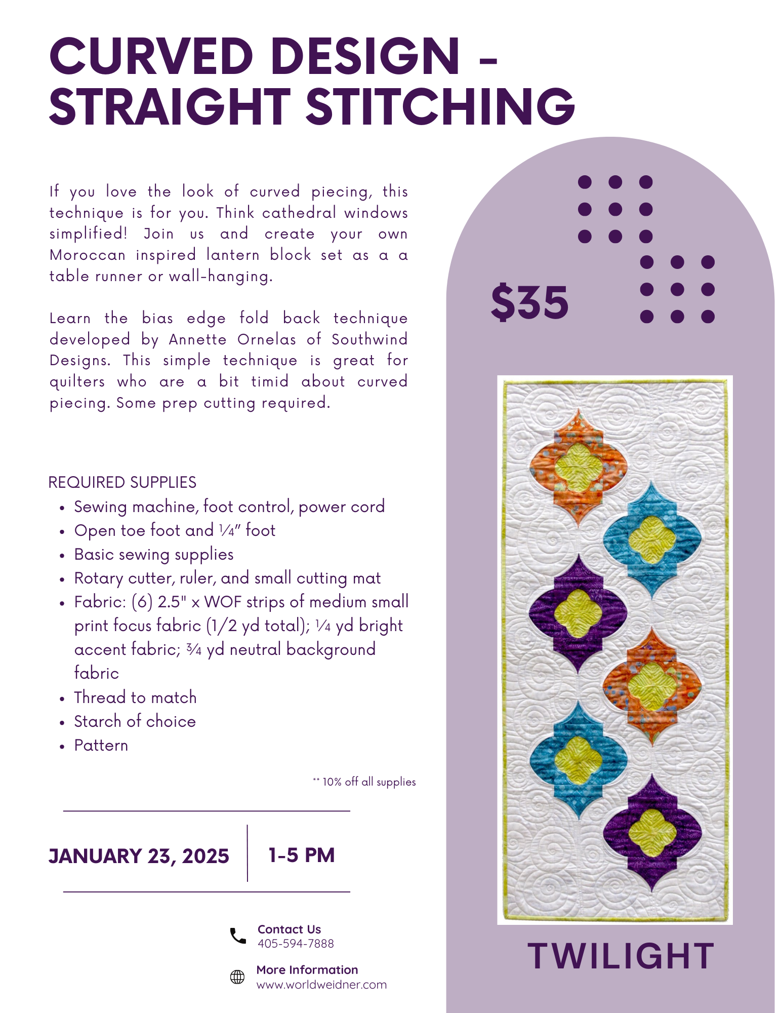 Curved Design - Straight Stitching Class 1/23