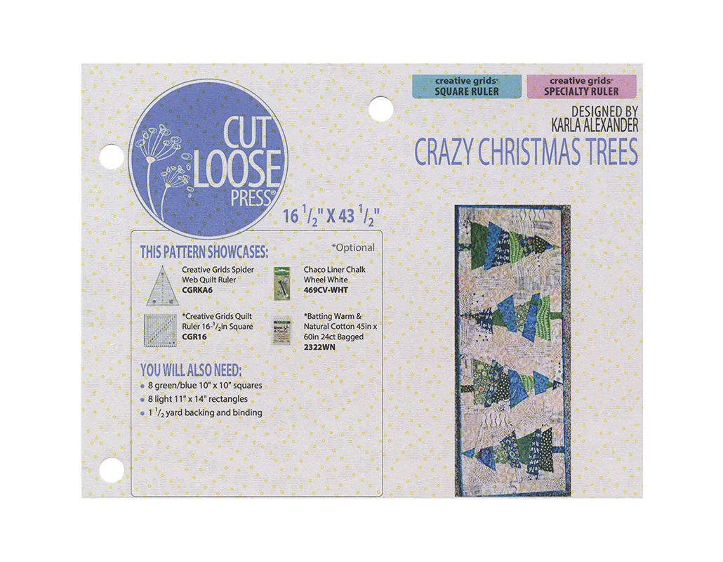 Cut Loose Press Crazy Christmas Trees Pattern CLPKAL009