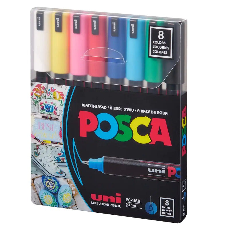 Posca Paint Marker 8 Colors PC-1MR Ultra Fine Basic Set