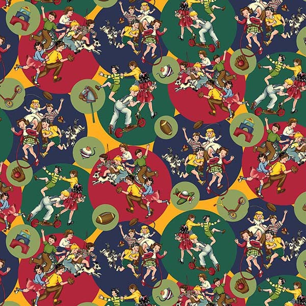 Fabric Michael Miller Marigold Playtime Classics Playtime Memories by the Quarter Yard DCX13183-MRGD